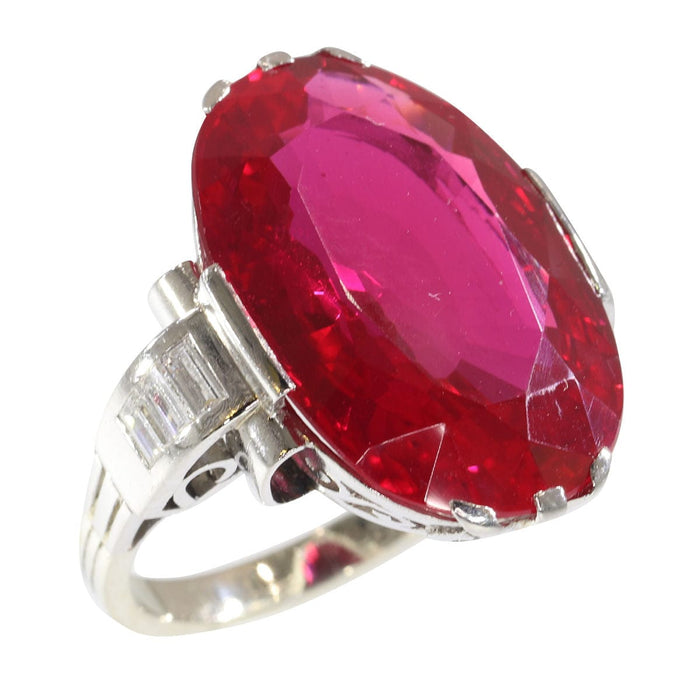 Bague 53 Bague verneuil rubis et diamants 58 Facettes 14028-0010