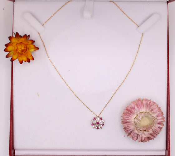 Collier Collier quartz et rubis 58 Facettes