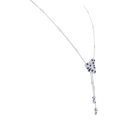 Collier Collier Cartier, "Caresses d'Orchidées", or blanc et pierres de couleurs. 58 Facettes 33022
