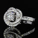 Ring 50 White gold diamond flower ring 58 Facettes 21-722