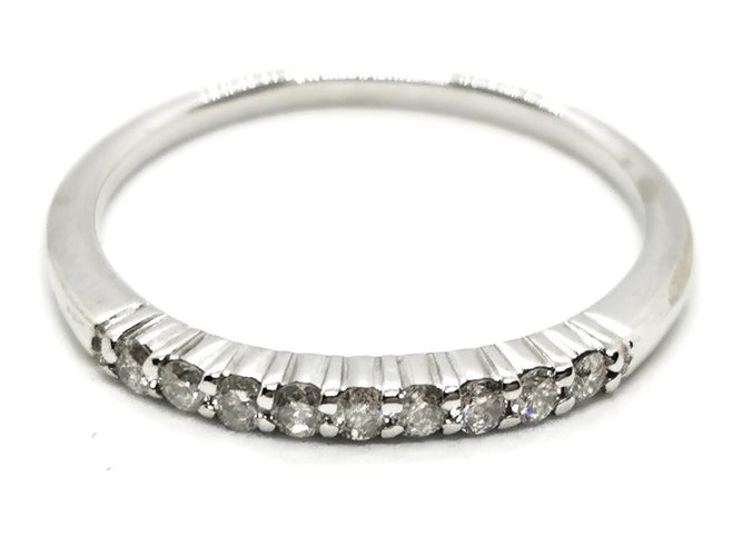 Bague 51 Bague Demi alliance Or blanc Diamant 58 Facettes 1820054CN