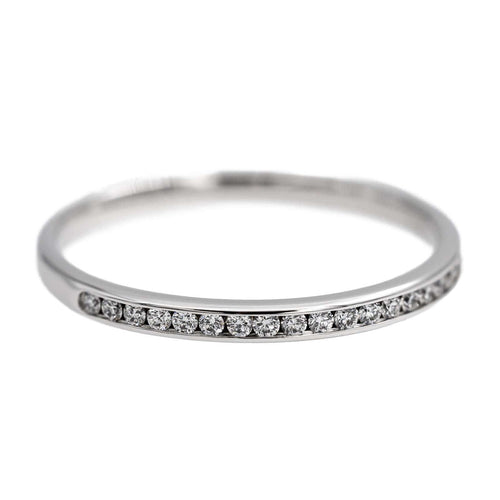 Bague 49.5 Bague Demi alliance Or blanc Diamant 58 Facettes 2739433CN