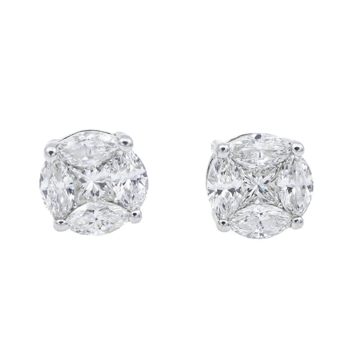 Boucles d'oreilles Boucles d'oreilles Puces Or blanc Diamant 58 Facettes 2335219CN