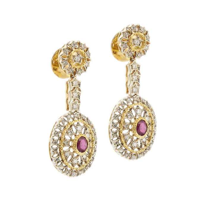 Boucles d'oreilles Boucles d'oreilles rubis et diamants 58 Facettes 28972