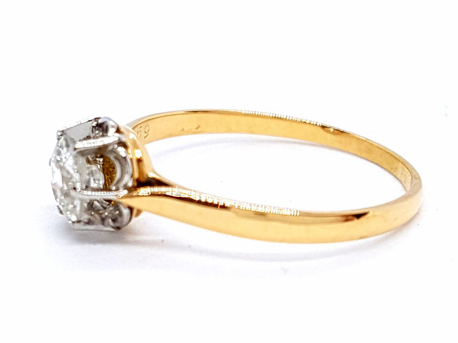 Bague 55 Bague Solitaire Or jaune Diamant 58 Facettes 05764CD