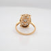 Ring 51 Art Deco Ring Yellow Gold Platinum Diamonds 58 Facettes 25019