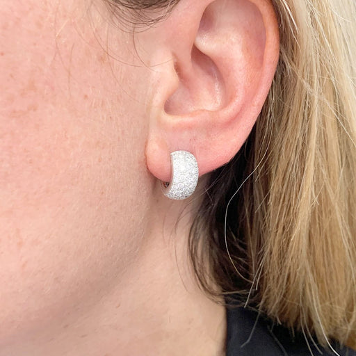 Boucles d'oreilles Boucles d'oreilles or blanc, diamants. 58 Facettes 31409