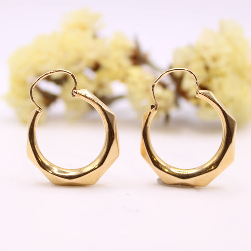 Boucles d'oreilles Créoles en or jaune 58 Facettes