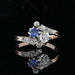 Ring 55 Ring you and me old sapphire diamonds 58 Facettes 21-389