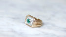 Ring 58 Tank ring with Colombian emerald and diamonds 58 Facettes