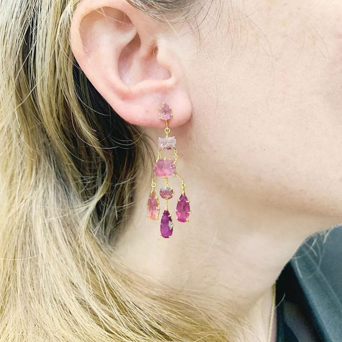 Boucles d'oreilles Boucles d'oreilles H.Stern,"Primavera", or jaune, tourmalines roses. 58 Facettes 32332