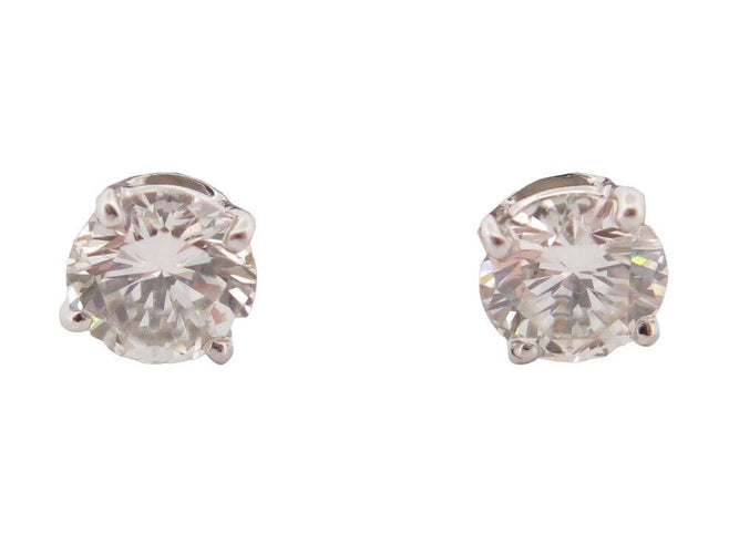 Boucles d'oreilles boucles d'oreilles BOUCHERON puces diamants 1 ct or blanc 18k 58 Facettes 257001