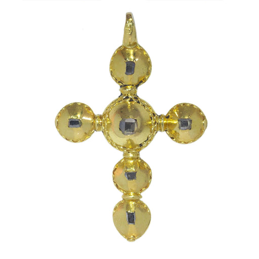 Pendentif Croix baroque diamants taillés en rose 58 Facettes 23096-0089