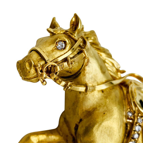 Broche Broche Cheval en or jaune et diamants. 58 Facettes 31009