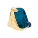 Ring 53 Pomellato ring, “The big blue”, in pink gold, chrysocolla and sapphires. 58 Facettes 30878