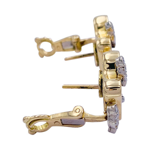 Boucles d'oreilles Boucles d'oreilles vintage, or jaune, lapis lazuli, diamants. 58 Facettes 32311