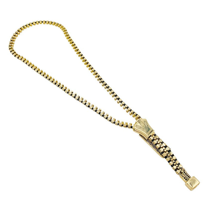 Collier Collier ZIP en or jaune et diamants. 58 Facettes 32259