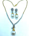 Necklace Set Necklace Dangling Earrings 2 Golds Pearl Diamond 58 Facettes