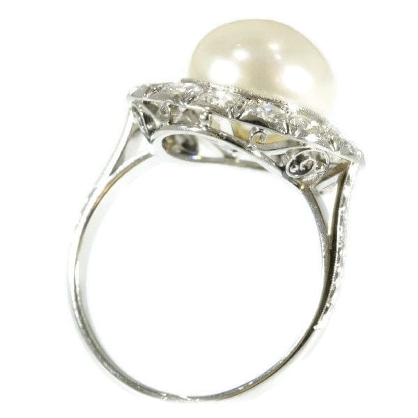 Bague 51 Diamond and pearl engagement ring 58 Facettes 16046-0020