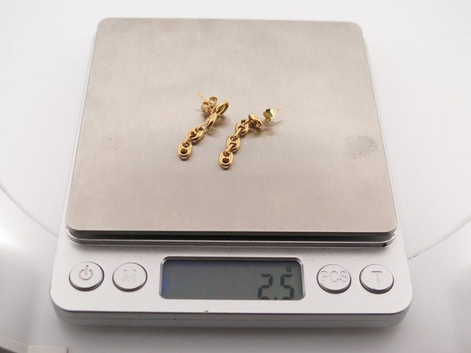 Collier parure collier + boucles d'oreilles maille grain de cafe or 18k 58 Facettes 258005