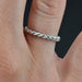 Ring 50 Alliance chiseled braid white gold 58 Facettes THREE2.0B