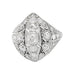 Bague 51 Bague 1920 en or blanc et diamants. 58 Facettes 30712