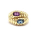Ring Vintage ring you & me amethyst topaz yellow gold 58 Facettes