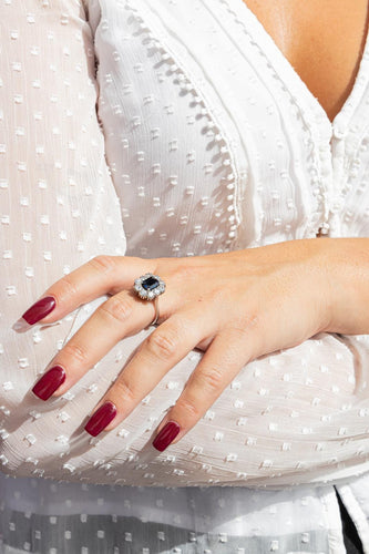 Bague 55 Bague Or blanc Saphir 58 Facettes 2602108CN