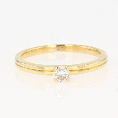 Bague 54 Petit solitaire diamant sur or jaune 58 Facettes 21-316