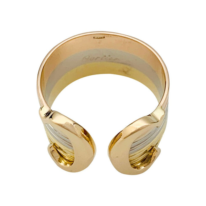 Bague 48 Bague Cartier vintage, "Double C", trois ors. 58 Facettes 31301