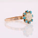 Bague 54 Bague or rose perle de culture et perles de turquoise 58 Facettes 19-635