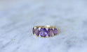 Ring Amethyst and diamond garter ring 58 Facettes