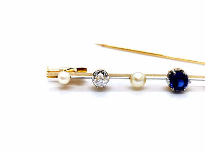 Broche Broche Or jaune Saphir 58 Facettes 990294CD