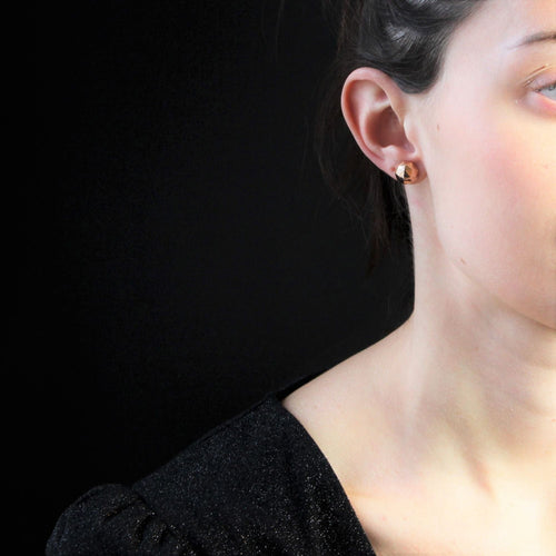 Boucles d'oreilles Boucles d'oreilles or rose dômes facettés 58 Facettes 22-452