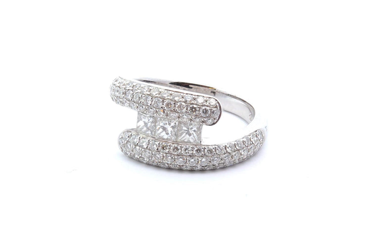 Bague 53 Bague Or blanc Diamants 58 Facettes -25195-