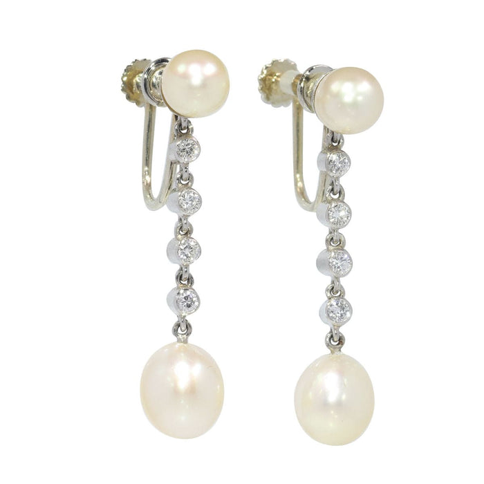 Boucles d'oreilles Boucles d'oreilles diamant et perle 58 Facettes 16046-0031