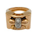Ring 53 Tank ring in pink and white gold and diamonds. 58 Facettes 31901