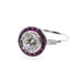 Ring 52.5 Ring White gold Ruby Diamonds 58 Facettes 22342 / 22453