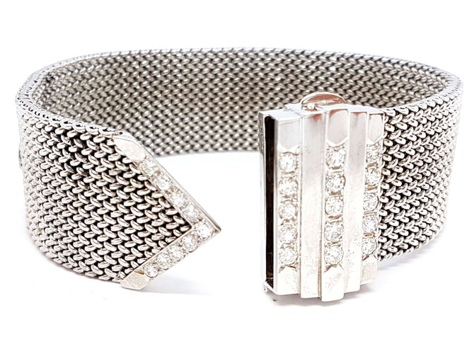Bracelet Bracelet Manchette Or blanc Diamant 58 Facettes 05771CD