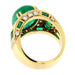 Ring 54.5 Yellow gold ring with cabochon emerald, baguette-cut diamonds and emeralds 58 Facettes G3201