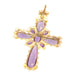 Broche Broche/pendentif or croix améthystes 58 Facettes 19291-0283