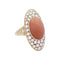 Bague 56 Bague, or jaune, corail et diamants 58 Facettes 33265