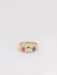 Ring 51 English bangle ring Yellow gold Diamond Sapphire Ruby 58 Facettes J136