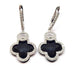 White gold onyx diamond clover earrings 58 Facettes