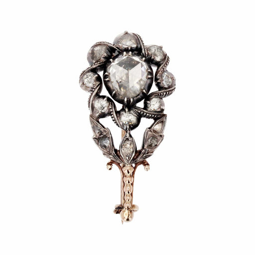 Broche Broche ancienne fleur diamants 58 Facettes 11-084