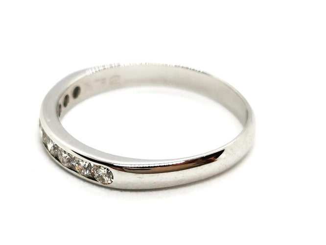 Bague 52 Bague Demi alliance Or blanc Diamant 58 Facettes 1589321CN