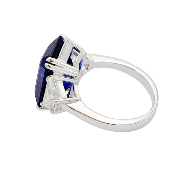 Bague 53 Bague or blanc, saphir et diamants. 58 Facettes 32191