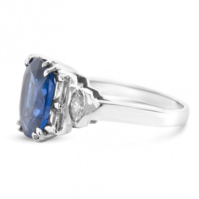 Bague Ceylan or gris saphir bleu diamants