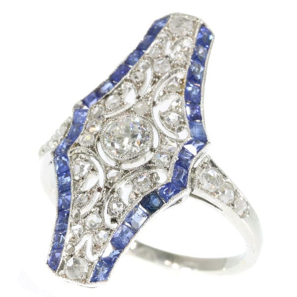 Bague 53 Bague saphir et diamants 58 Facettes 17209-0239