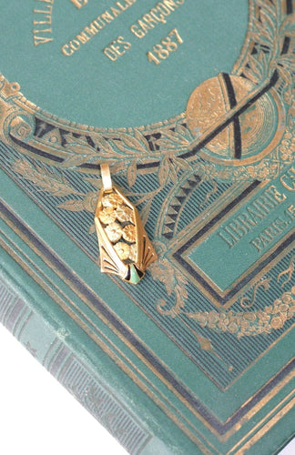 Pendentif Pendentif Art Déco fleur or jaune et émail 58 Facettes